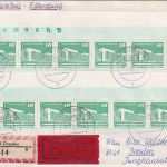 DDR - 11x10 Pg. Aufbau klein Orts-Eil-Einschreibebrief Dresden 6.9.85