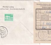 DDR - 11x10 Pg. Aufbau klein Orts-Eil-Einschreibebrief Dresden 6.9.85