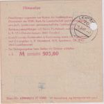 DDR - 1 M. Aufbau Einzahlungsauftrag (5.500 M.) Leipzig 2.6.81