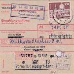 DDR - 70+30 Pfg. Aufbau Einzahlungsauftrag (3.400 M.) Borna-Land 12.6.81
