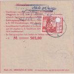 DDR - 70+30 Pfg. Aufbau Einzahlungsauftrag (3.400 M.) Borna-Land 12.6.81