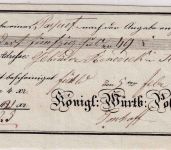 Württemberg - Fürfeld 1836 Fahrpost-Aufgabeschein Wertpaket n. Stuttgart