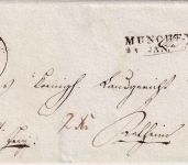 Bayern - München 24. JAN 1842 L2 Francobrief (18 Kr.) n. Kelheim - Bestellgeld !