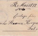 Bayern - 3 Kr. Wappen gez. Firmenbrief Aschaffenburg 1. MAI - Mannheim (1873)