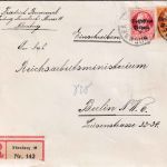 Bayern - 35+15 Pfg. Ludwig/Volksstaat Einschreibebrief Nürnberg 10 - 14. FEB 20