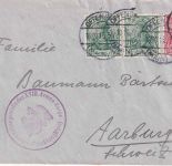 DR - 2x5+10 Pfg. Germania Zensurbrief i.d. SCHWEIZ Offenbach a/M. 16.10.15