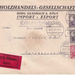 DR - 2x15+10 Pfg. Germania Firmen-Eilbrief Berg. Gladbach - Katzenloch 23.5.19