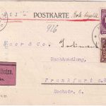 DR-Infla - 2x30 M. Posthorn u.a. Eilkarte München - Frankfurt a.M. 25. JUN 23