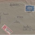DR-Infla - 2.000 M. Queroval Einschreibebrief Frankfurt a/M. Telegraphenamt 1923