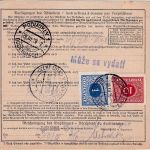 DR - Dresden 28.3.36 80 Pfg. Registrierkassenstempel Paketkarte n. TSCHECHIEN