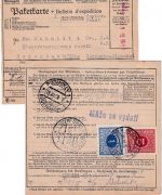 DR - Dresden 28.3.36 80 Pfg. Registrierkassenstempel Paketkarte n. TSCHECHIEN