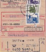 DDR/VGO - 200+30+10 Pfg. Bauwerke Einzahlungsauftrag Sonneberg 7.9.90