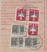 DDR - 3x5 M. Flugpostausgabe u.a. Einzahlungsbeleg Riesa 1987