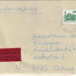 BRD - 500 Pfg. Bauwerke Eilboten-Blindensendung (Empfänger !) Berlin 31.12.91