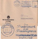 DDR - Stalinstadt 2.9.57 20 Pfg. AFS "Friedenswerk" Brief n. Wittenberge