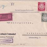 DDR - 2x40+20 Pfg Dienst/B (VEB Kraftwerk) Wertbrief Spremberg-Trattendorf 1955