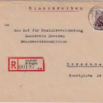DDR - 70/84 Pfg. Fünfjahresplan/Überdruck PF !! Einschreibebrief Cossebaude 1955