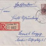 DDR - 70/84 Pfg. Fünfjahresplan/Überdruck PF !! Einschreibebrief Dresden 1956