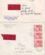 DDR - Freimarken Aufbau klein/groß 7 Portostufen/Belege 70er/80er Jahre