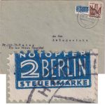 FZ/Württ. - 2 Pfg. Notopfer Berlin stark verzähnt Brief Hechingen 18.1.49
