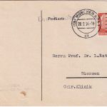 BRD - 4 Pfg. Heuss Drucksachenkarte München - Giessen 28.2.54 (!)