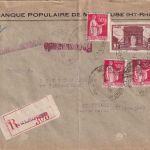 Frankreich - 2 Fr. Arc de Tromphe ua. Einschreibebrief Mulhouse - Stuttgart 1934