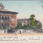 Spanien/Bayern - 10 C. Alfons XIII. farb. AK Barcelona - München 1903