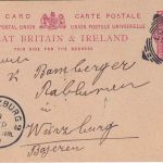 England/Bayern - 1 P. Ganzsache London - Würzburg 1901 - Judaika !