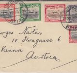 Mocambique Gesellschaft - 80 C. u.a. Flugpostausgabe Brief n. ÖSTERREICH 1935