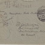 DR - Neustadt (Westpr.) 2.1.45 Feldpostbrief n. Geißlingen (Ostpr) Weiterleitung