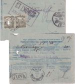 Ungarn - 2x40 F. Schnitter Nachnahmekarte Tata - Budapest 1920