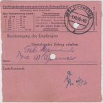SBZ - Wurzen Gebühr bezahlt 27.9.45 Postanweisung n. Elsterwerda