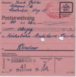 SBZ - (10) Meerane Gebühr bezahlt 7.11.45 Postanweisung n. Dresden