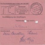 SBZ - (10) Meerane Gebühr bezahlt 7.11.45 Postanweisung n. Dresden