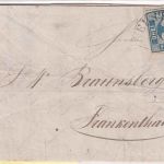 Bayern - 3 Kr. blau Platte I (Oberrand) Brief HKS Neustadt a.d.H. 20/7 (1850)