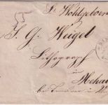 Bayern/Öst.-Ung.(Rumänien) - 9 Kr Quadrat grün Brief oMR 32 Bamberg 24. JAN 1859