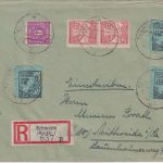 SBZ/OPD Schwerin - 3x8 Pfg. Bauer u.a. Einschreibebrief Schwerin 19.1.46