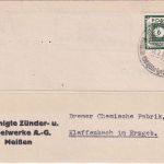 SBZ/Ost-Sachsen - 6 Pfg. Ziffer dst. Firmenkarte Meissen - Klaffenbach 14.8.45