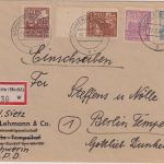 SBZ/OPD Schwerin - 40 Pfg. u.a. Abschied Einschreibebrief Schwerin 28.3.46