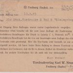 DR - 6 Pfg. AH ÜBERROLLER Karte (10) Freiberg - Güsten 12.4.45