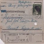 SBZ/RPD Chemnitz - 30 Pfg AH (geschwärzt) Ortspostanweisung Chemnitz 24.7.45