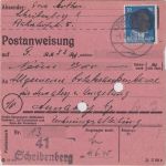 SBZ/RPD Chemnitz - 20 Pfg AH (geschwärzt) Postanweisung Scheibenberg 4.6.45
