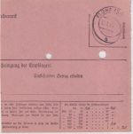 SBZ/RPD Chemnitz - 3x10 Pfg AH (geschwärzt) Postanweisung Augustusburg 11.7.45