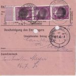 SBZ/RPD Chemnitz - 5x6 Pfg AH (geschwärzt) Postanweisung Aue 14.7.45
