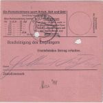 SBZ/RPD Chemnitz - 2x15 Pfg AH (geschwärzt) Postanweisung Aue 27.7.45