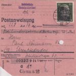 SBZ/RPD Chemnitz - 2x30 Pfg AH (geschwärzt) Postanweisung Chemnitz 12 24.7.45
