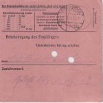 SBZ/RPD Chemnitz - 60 Pfg AH (geschwärzt) Postanweisung Aue - Eibenstock 24.7.45