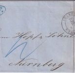 Lübeck/Th&T/Bayern - 1863 12 Kreuzer Portobrief (1. Gewichtsstufe) n. Nürnberg