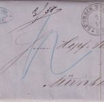 Lübeck/Bayern - Lübeck Bahnhof IIIZ. 1867, 7/12 12 Kr. Portobrief n. Nürnberg
