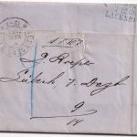 Lübeck/Bayern - Lübeck Bahnhof IIIZ. 1867, 7/12 12 Kr. Portobrief n. Nürnberg